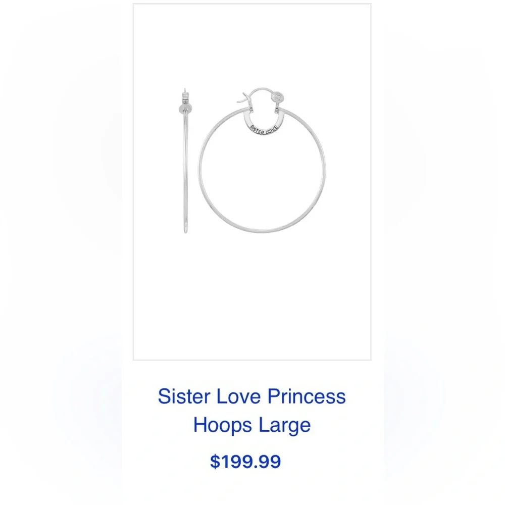 Simone I. Smith - Sister Love Princess Hoops Large Silver - Picture 9 of 9